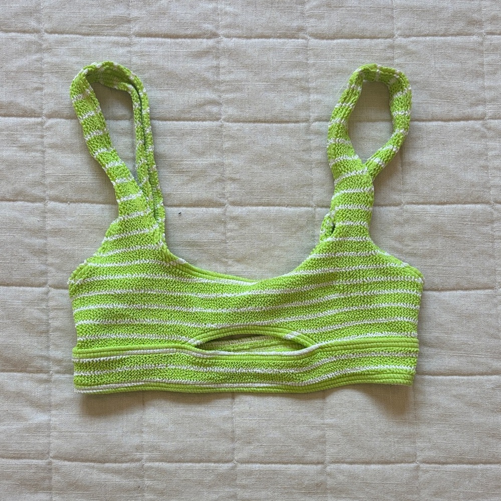 Bound by Bond-Eye Green Striped Bikini Top